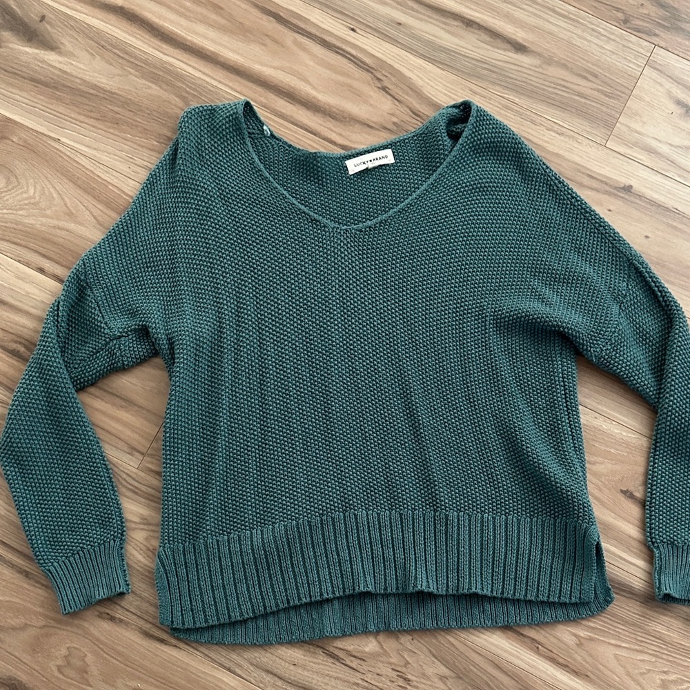 Lucky Brand Teal V-Neck Sweater